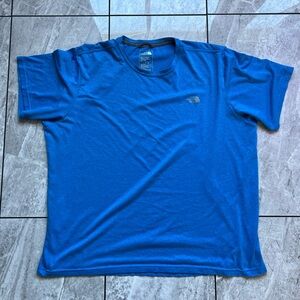 The Northface Mens Blue Adventure ShortSleeve Crewneck T-Shirt Logo Athletic XL